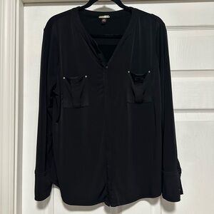 Dana Buchman Long Sleeve Button Down Blouse Women's Size XL